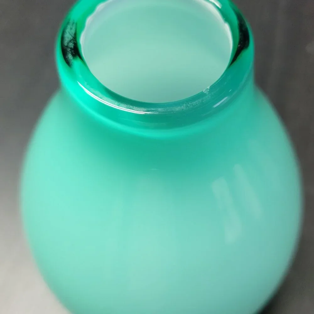 Crate & Barrel Splash Vase In Blue Green Salt Made in Poland